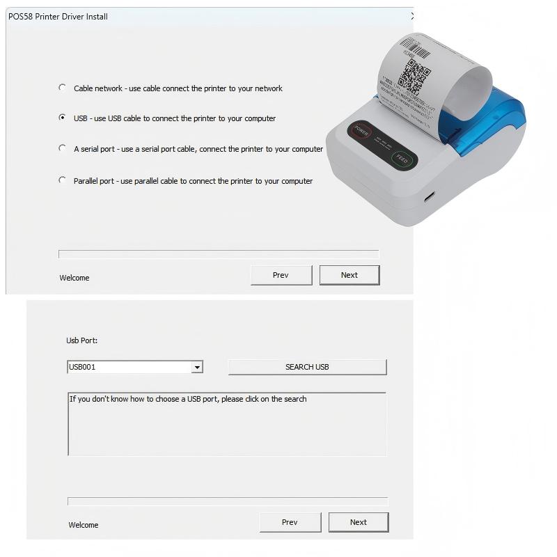 How do I install a thermal printer driver in Windows 10?